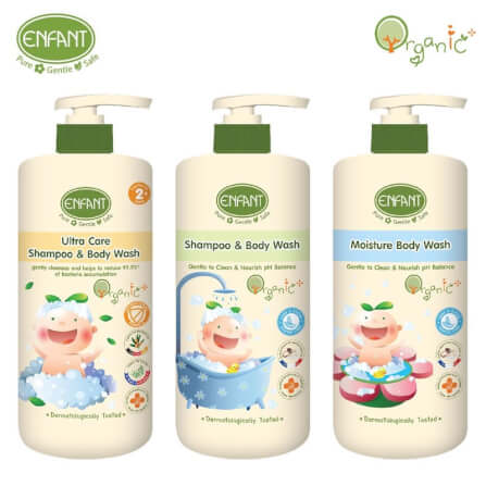 เจลอาบน้ำและสระผม อองฟองต์ สูตรอ่อนโยน 2in1 Organic Plus 300ml. Enfant	 		 		_3